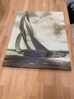 Segelschiff Bild auf Leinwand, Vintage Look