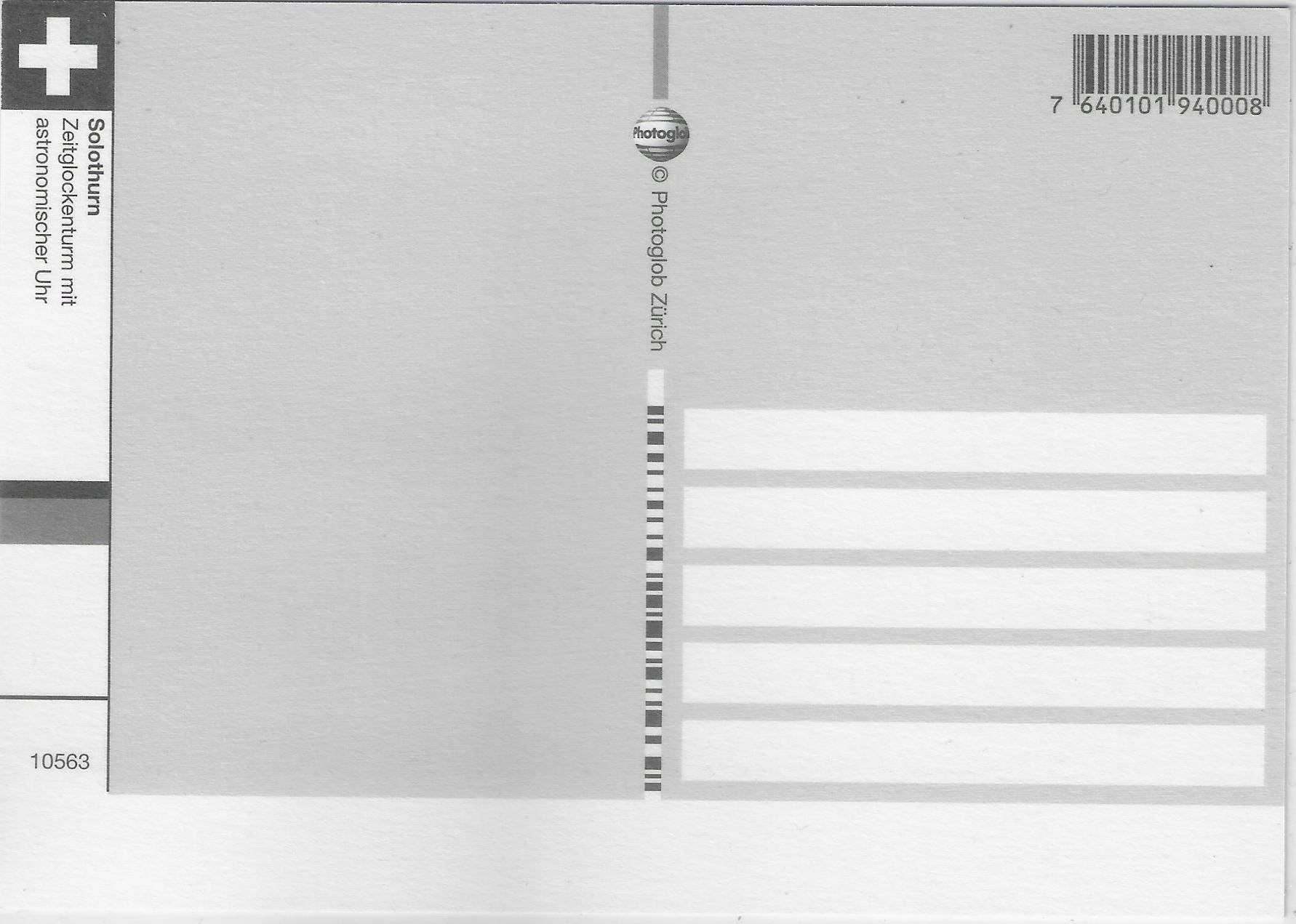 Cartoline postali: Solothurn - Zeitglockenturm mit Uhr – Usato da Ettingen venduto da Kartenplanet 1
