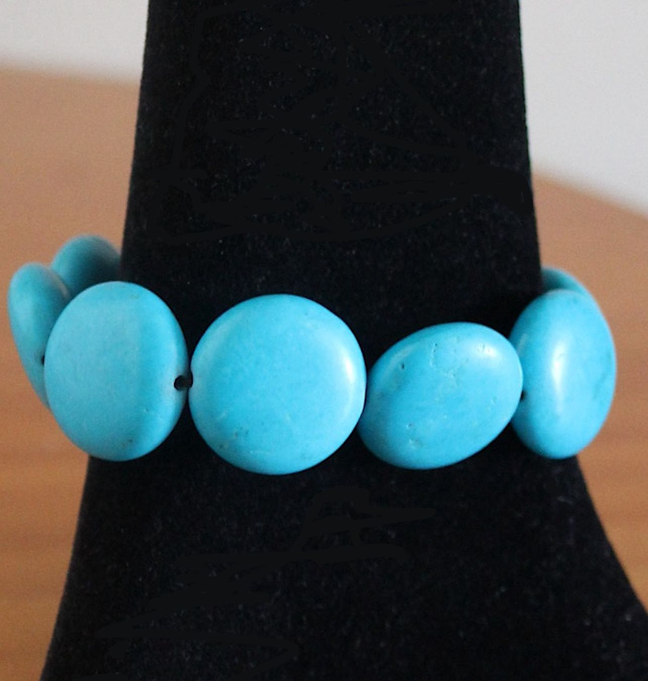 Bracciali & Braccialetti: Statement-Steinarmband in Türkis-Optik – Elastisch – Usato da Locarno venduto da madame-tus-sauds 4