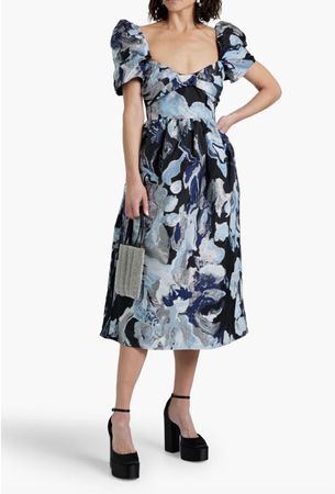 MIDIKLEID, Size L, AUS GEDREHTEM METALLIC-JACQUARD