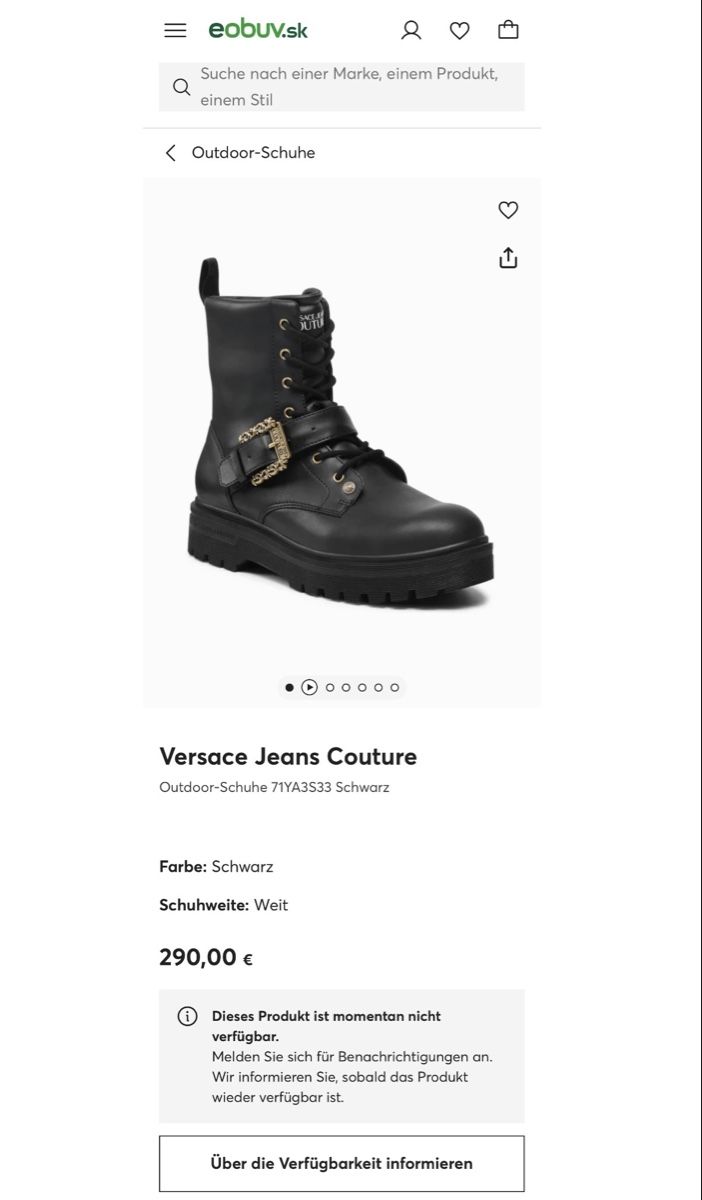 Versace Scarpe da uomo: Versace Jeans Couture Boots Schwarz – Usato da Schwende venduto da weesli 9