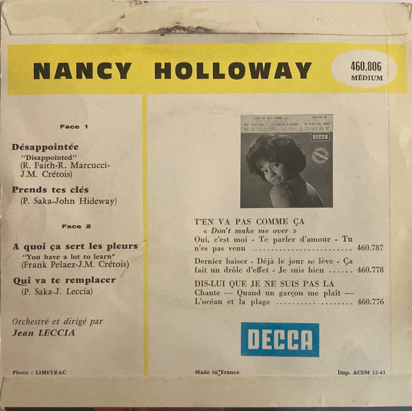 Vinyles: NANCY HOLLOWAY - DESAPOINTEE / PRENDS TES CLES – D'occasion à Poliez-Pittet par Newtown-Records 1