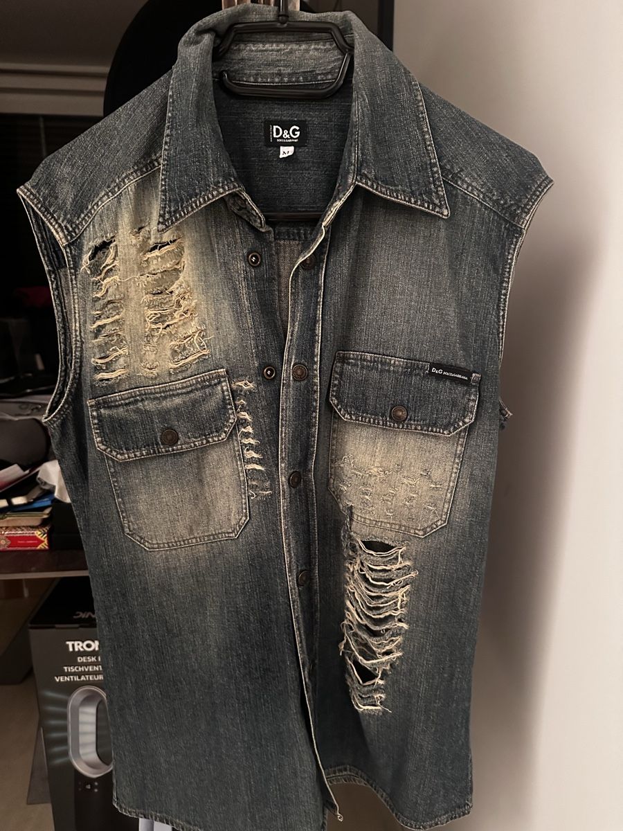 Camicie: "D&G DOLCE & GABBANA Jeans Weste M Vintage Y2K Destroyed Den – Nuovo (secondo la descrizione) da Burgdorf venduto da N.O.C.
