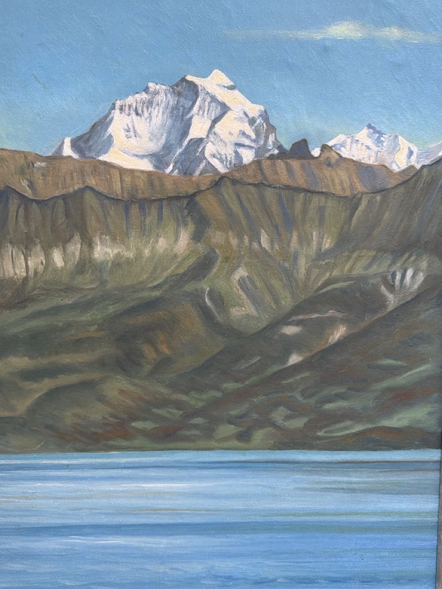 Gemälde: Gemälde, Berglandschaft mit See , 1948. – Gebraucht aus Biberist von Momo33 2