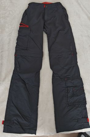 Wanderhose abnehmbar schwarz rot Quechua Grösse 152
