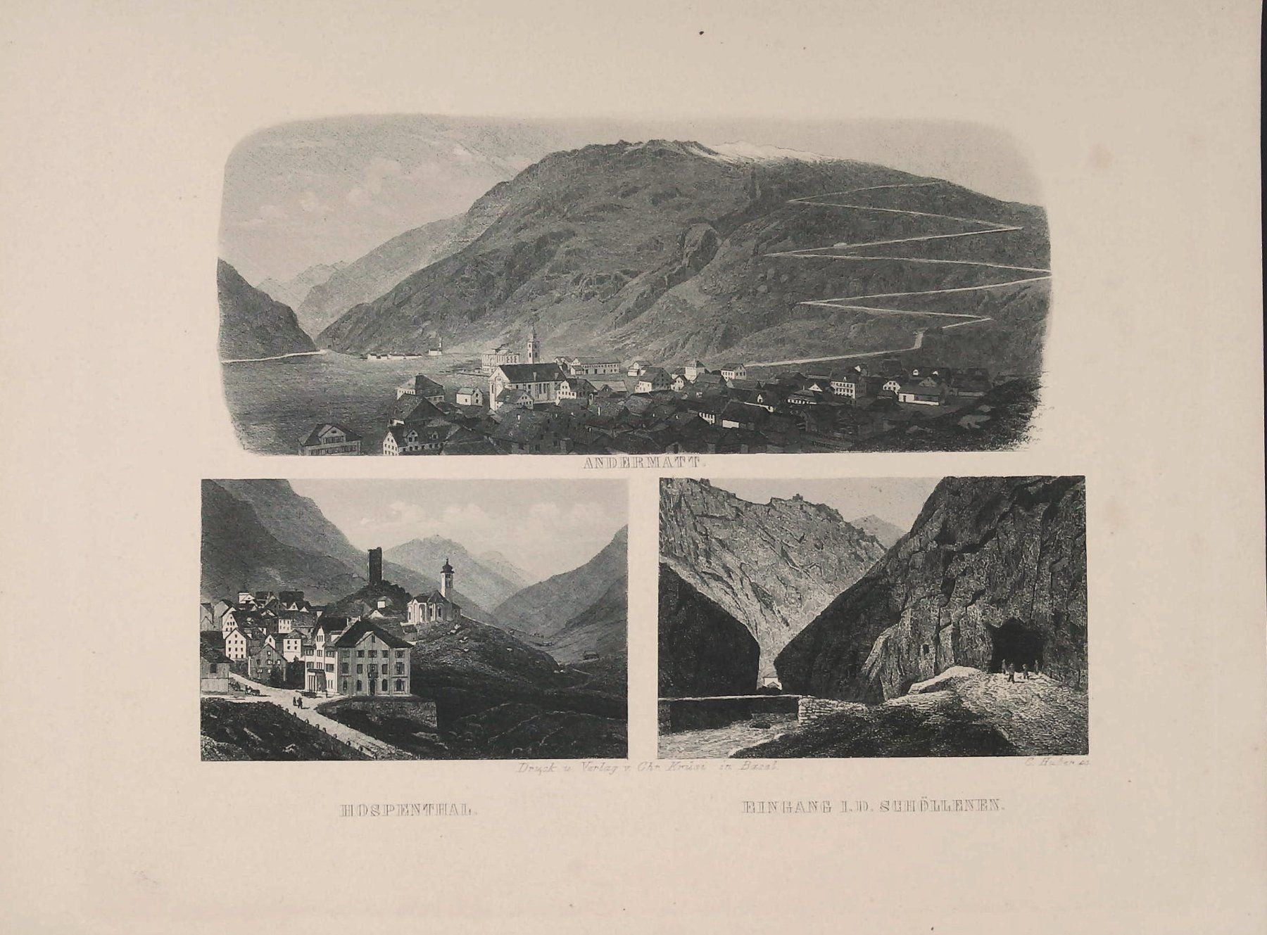 Stiche: Andermatt Souvenir Stahlstich – Gebraucht aus Rafz von Helvet32