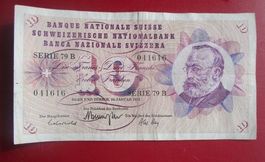10er Note Serie 79 B vom 24. Januar 1972 - Nr. 041616