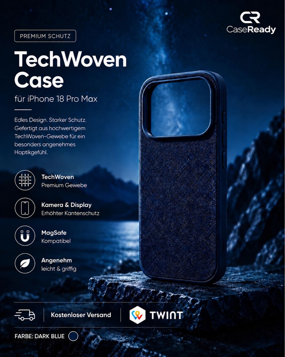 Cover & Protezioni schermo: NEU iPhone 18 Pro Max TechWoven Case / Hülle / Schutz – Nuovo e nell'imballaggio originale da Basel venduto da CaseReady