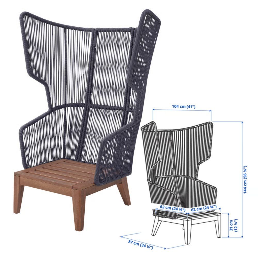 Ikea Poltrone: Gartensessel VINGSÖN – Nuovo e nell'imballaggio originale da Spreitenbach venduto da mario-shop.xs