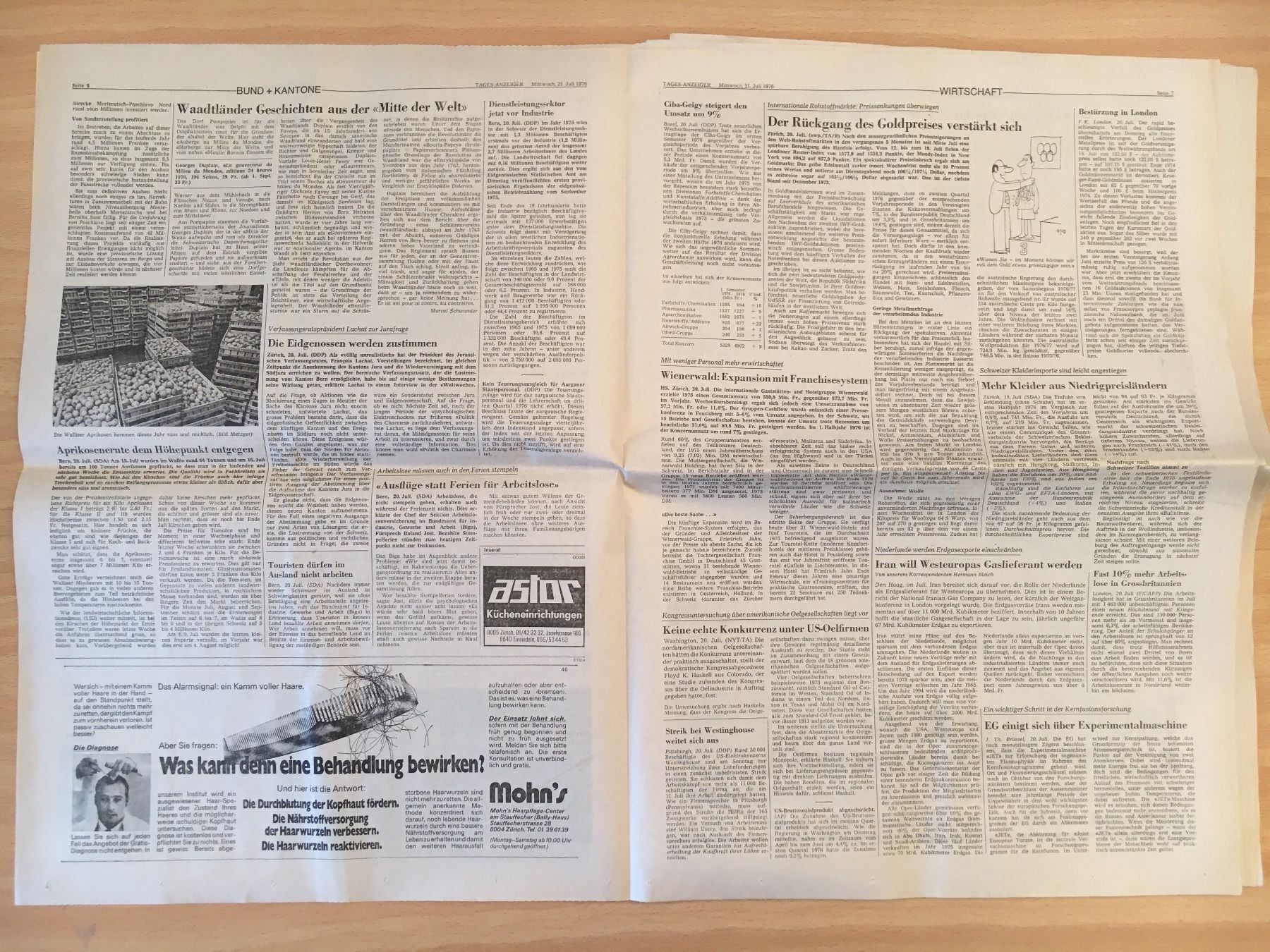 Zeitschriften & Magazine: Tagesanzeiger vom 21. Juli 1976 – Gebraucht aus Luzern von Jiggy_8898 2