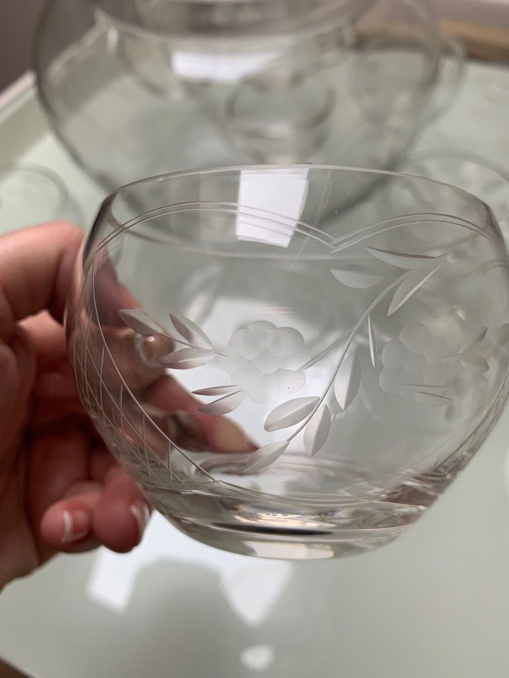 Bicchieri: Antik Crystal Party Punch Set &10 mugs. – Usato da Nuerensdorf venduto da gokden1336 3
