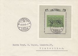 W18 auf FDC gestempelt Winterthur am 17.9.1943, Lokaltarif