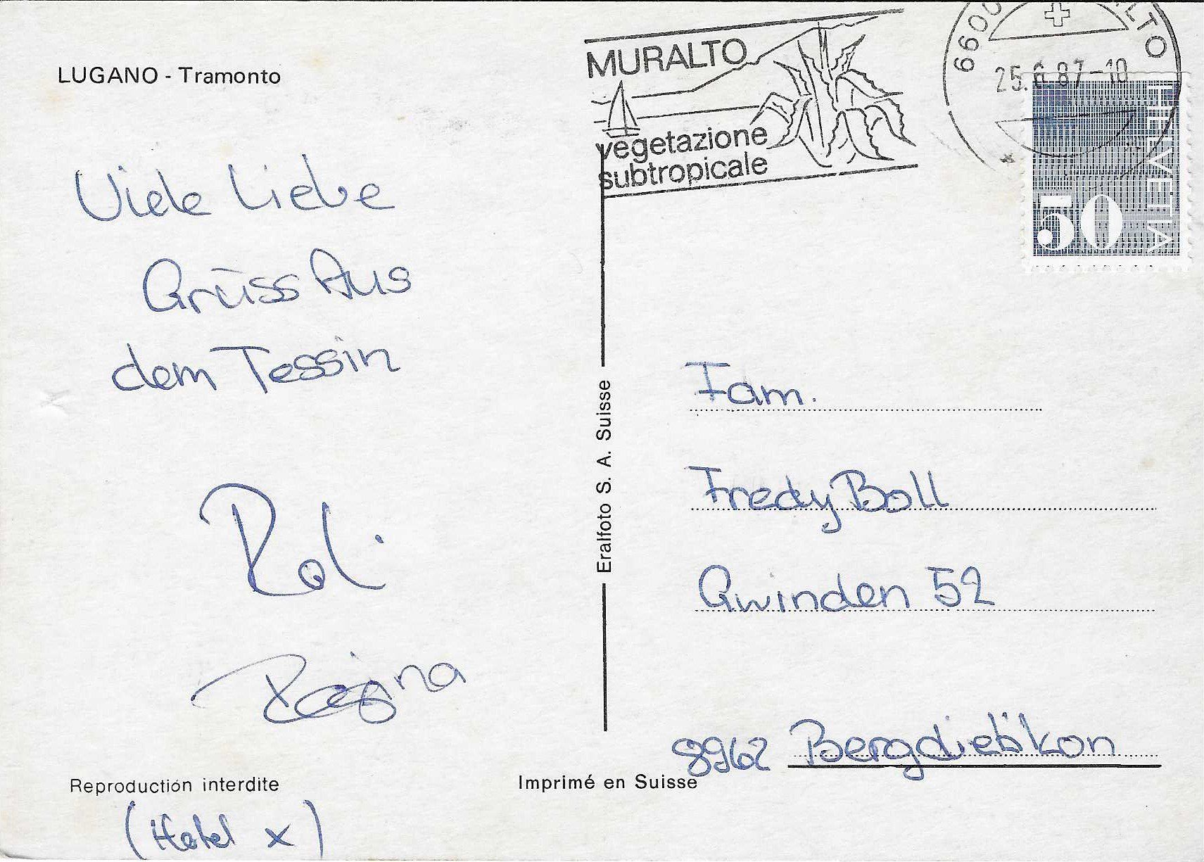 Cartoline postali: Lugano-Tramonto TI – Usato da Rothrist venduto da Stranglehold 1