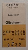 Ticket de train - Andermatt Göschenen