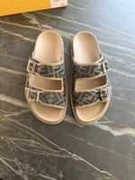 Fendi Pantoletten FF Canvas Schnalle  Grösse 8 neu