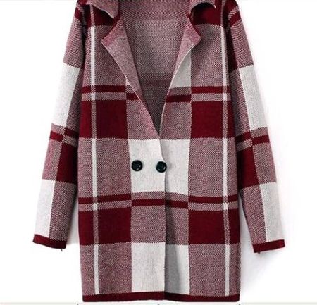 Strickjacke weinrot-weiss (Gr. M) *NEU*