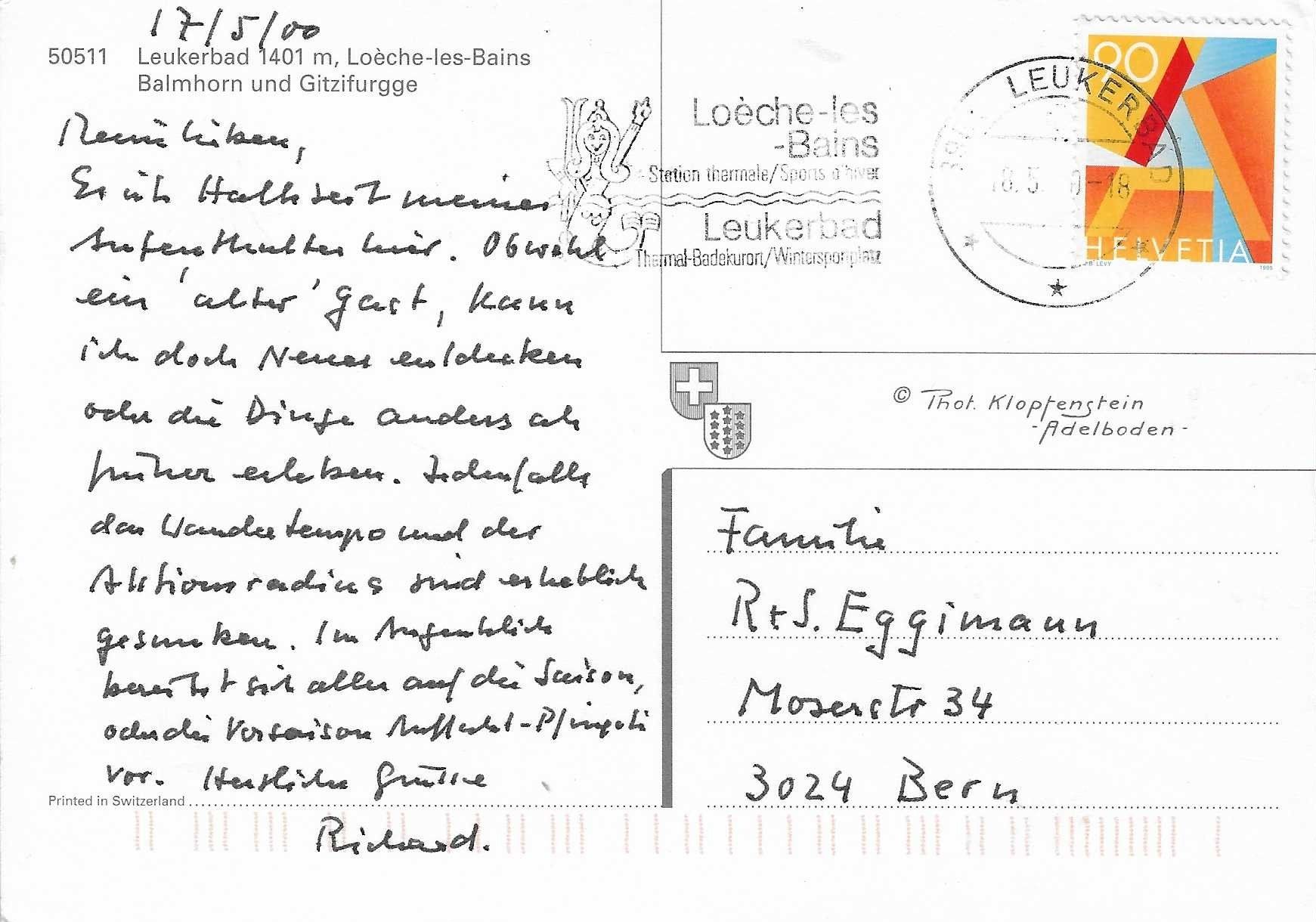 Cartoline postali: Leukerbad VS – Usato da Rothrist venduto da Stranglehold 1