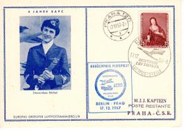 Gedächtnis Flugpost , Berlin Prag 1957