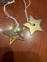 2 Dior Sterne goldig matt& glänzend Anhänger Neu