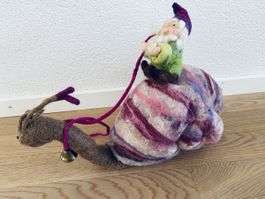 FILZZWERG UND SCHNECKE HANDGEMACHT GROSS