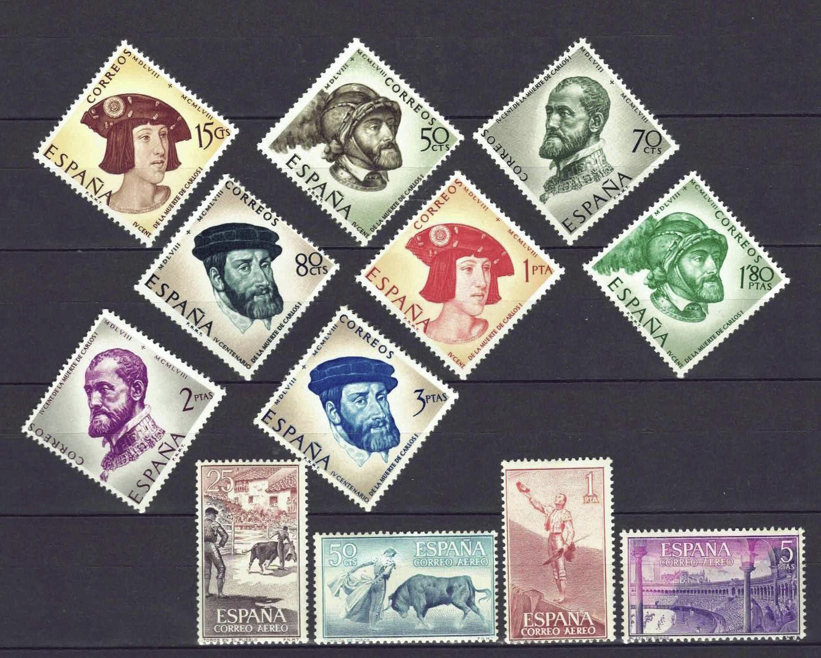 Tutti i francobolli: Spanien 1955/56/58/60 postfrisch** – Usato da Basel venduto da Pfefferschootte 1