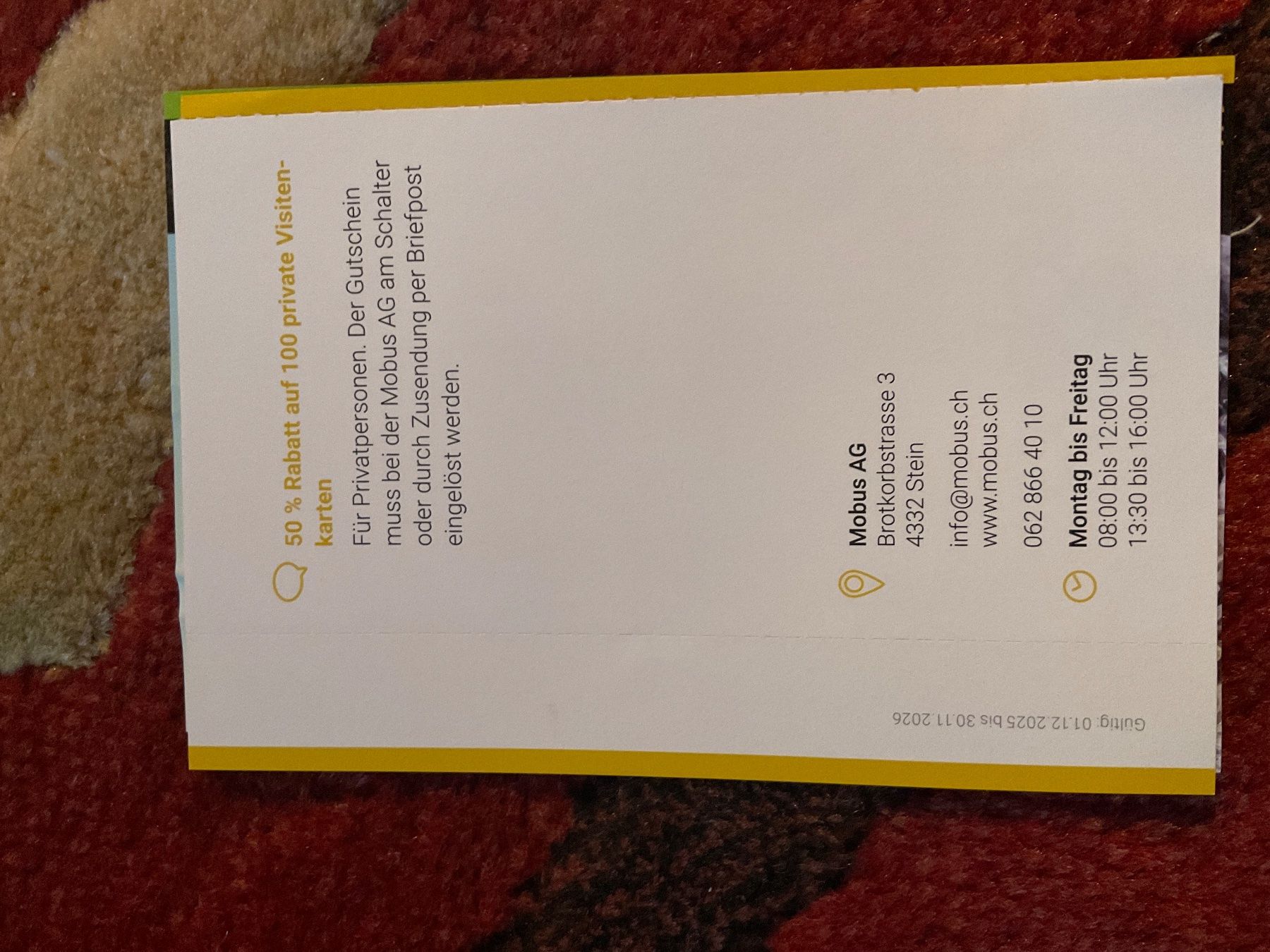 Gutscheine: Trois bons 2 pour 1 a Stein – Neu (gemäss Beschreibung) aus Düdingen von Yellow 3