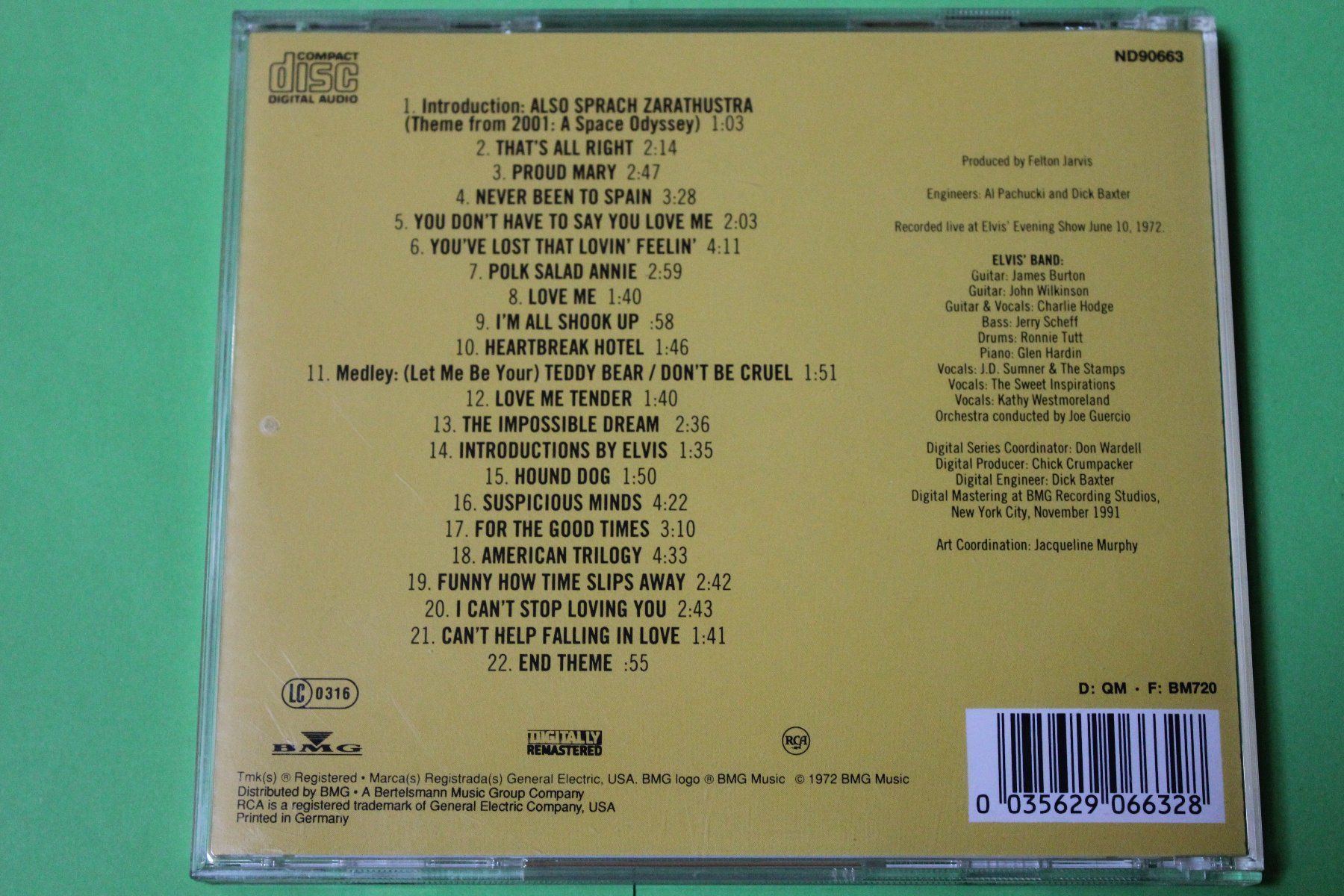 CD: Elvis Presley - As recorded at Madison Square Garden CD – Usato da Tübach venduto da JamesStone 2