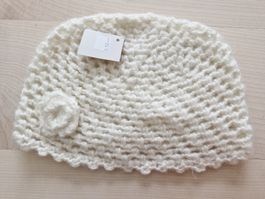 Kindermütze gehäkelt weiss neu m. Etiket