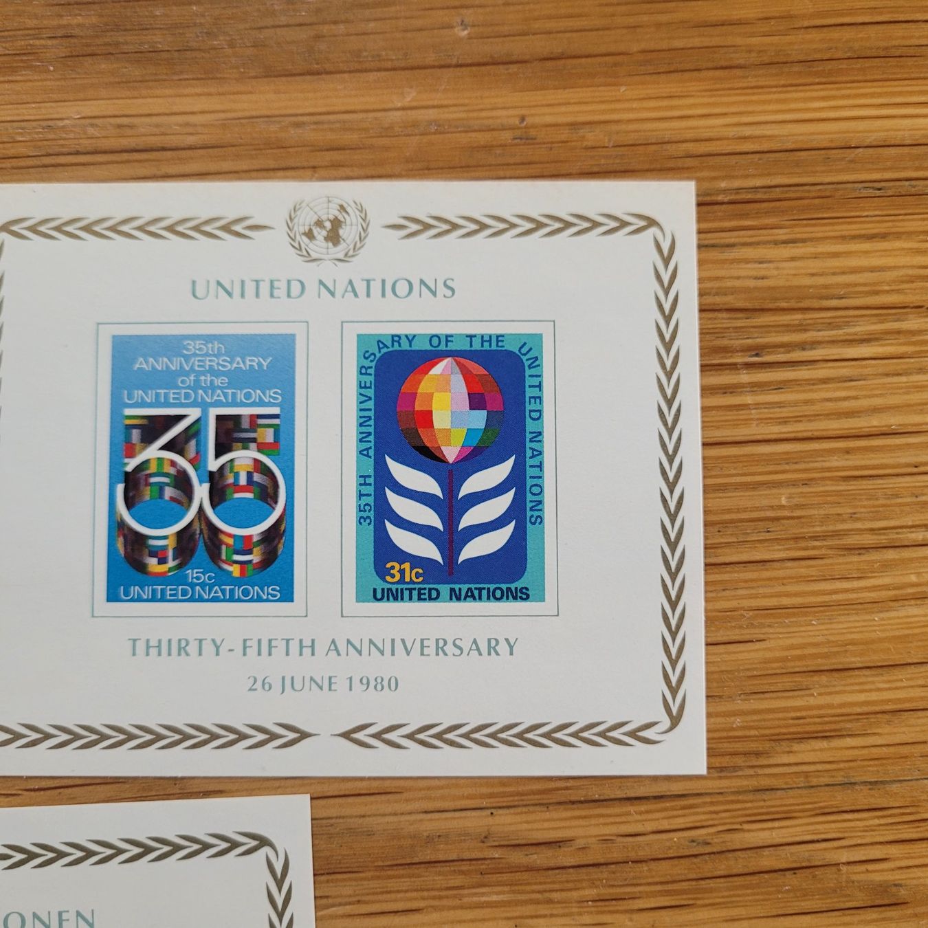 Tutti i francobolli: Kleinbogen UNO Nations Unies 1980 – Usato da Biel/Bienne venduto da Destockweb 2