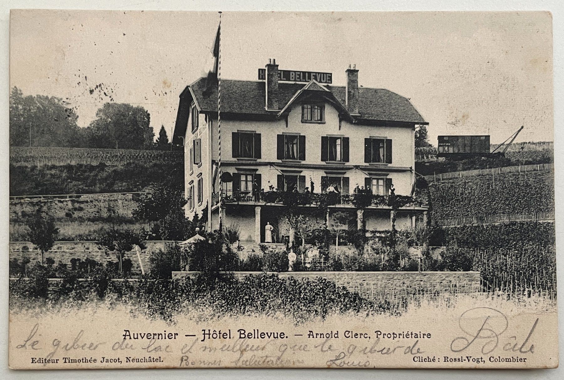 Cartes postales: Auvernier - Hôtel Bellevue – D'occasion à Savagnier par Ne2065