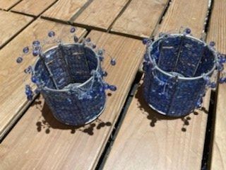 Portacandele: 2 windlichter glasperlen in königsblau – Usato da Schwarzenberg LU venduto da kindler007 1