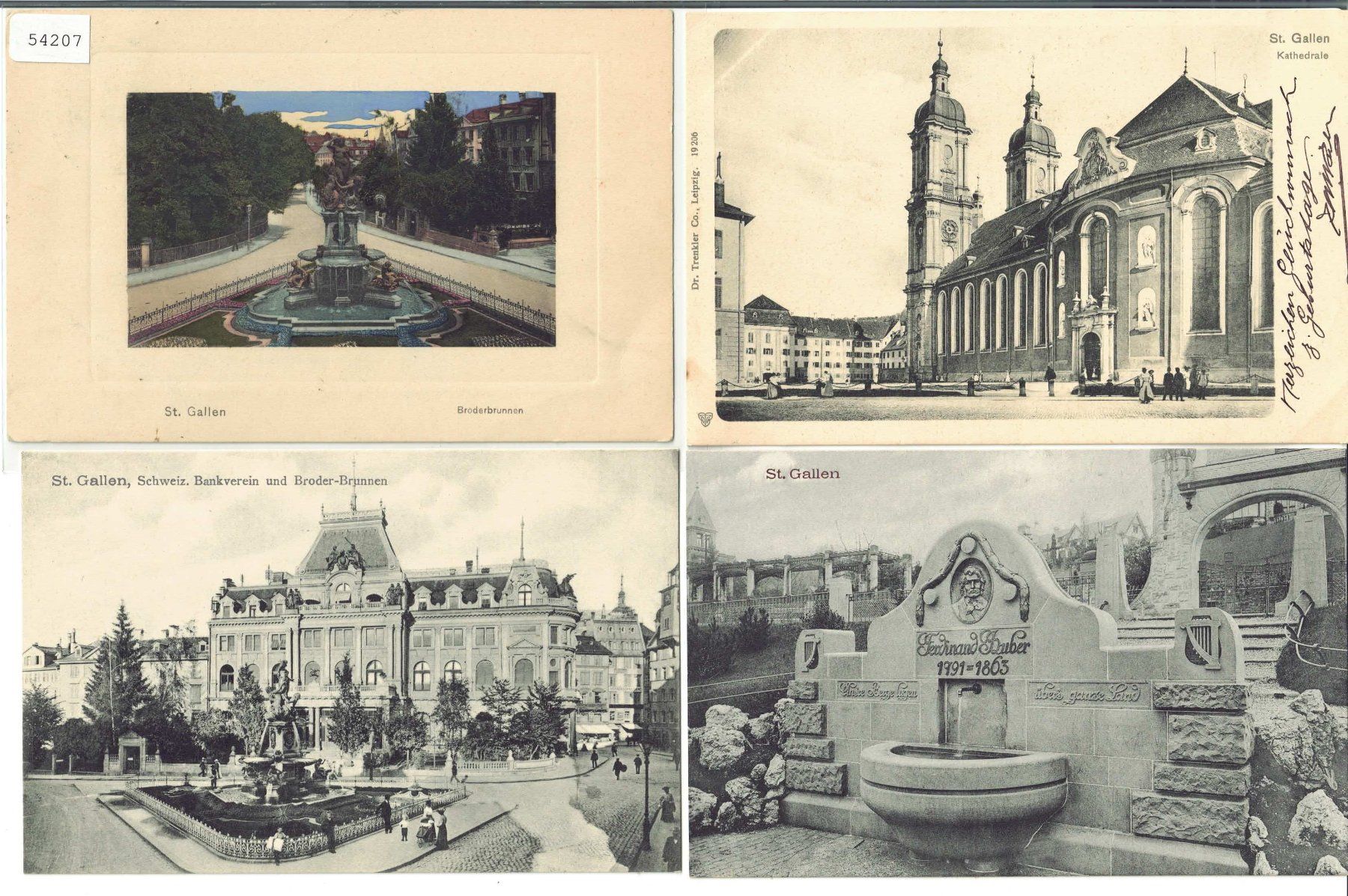 Cartoline postali: 4 AK - St. Gallen – Usato da Ettingen venduto da Kartenplanet