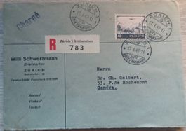 Lote sellos Suiza, Carta, 1947 Correo aérero y viñetas