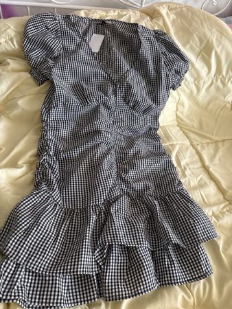 Neues H&M Kleid, schwarz-weiss kariert, Grösse L