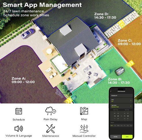 Rasenmäher: Robot Tondeuse Sunteck 500m2 RTK Dual Vision – Neu und originalverpackt aus Lausanne von UniDecoCasa 2