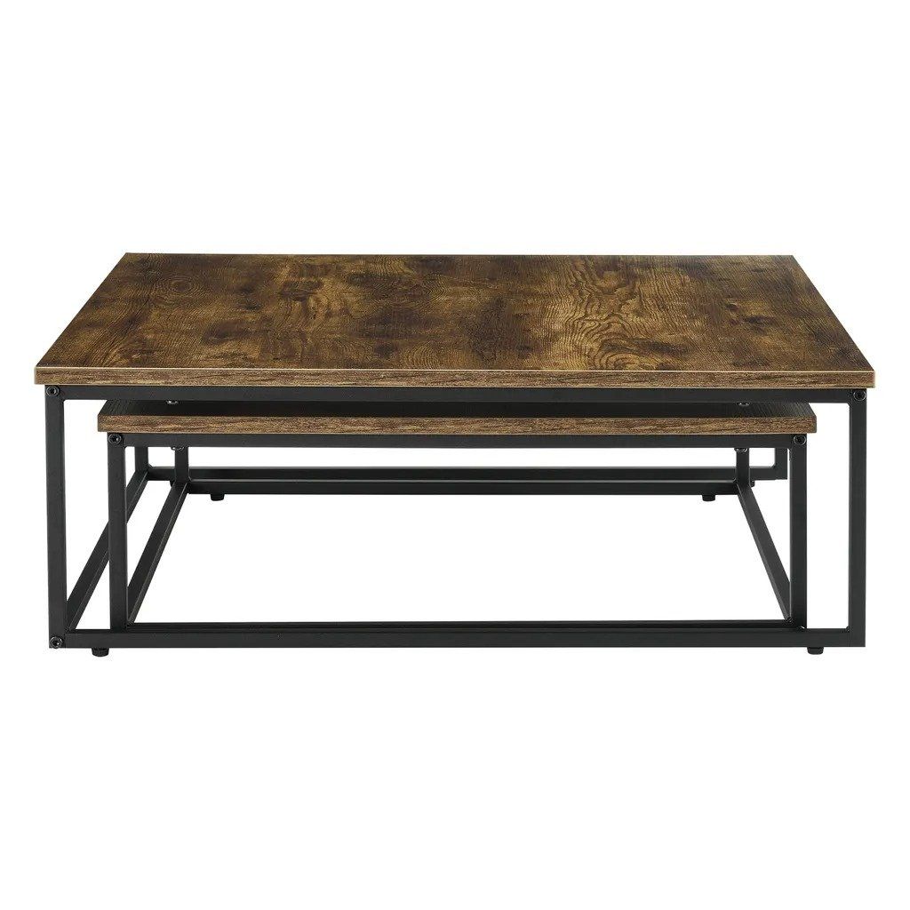 Tische: Couchtischset 2er Set - Stahlgestell Dunkler Holzton – Neu und originalverpackt aus Winterthur von aredo 1