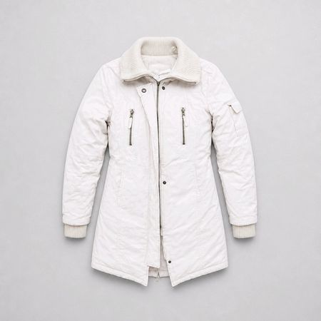 Warme Jacke mit Kapuze beige ca. Gr. 36