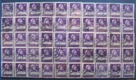 Tellbrustbild 10 Rappen violett, 50 Stück gestempelt