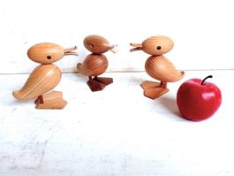 3 Ente Holz Mid Century Design Vintage Dänemark