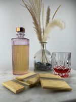 Glas Untersetzer aus Epoxy und Eiche fluoreszierend
