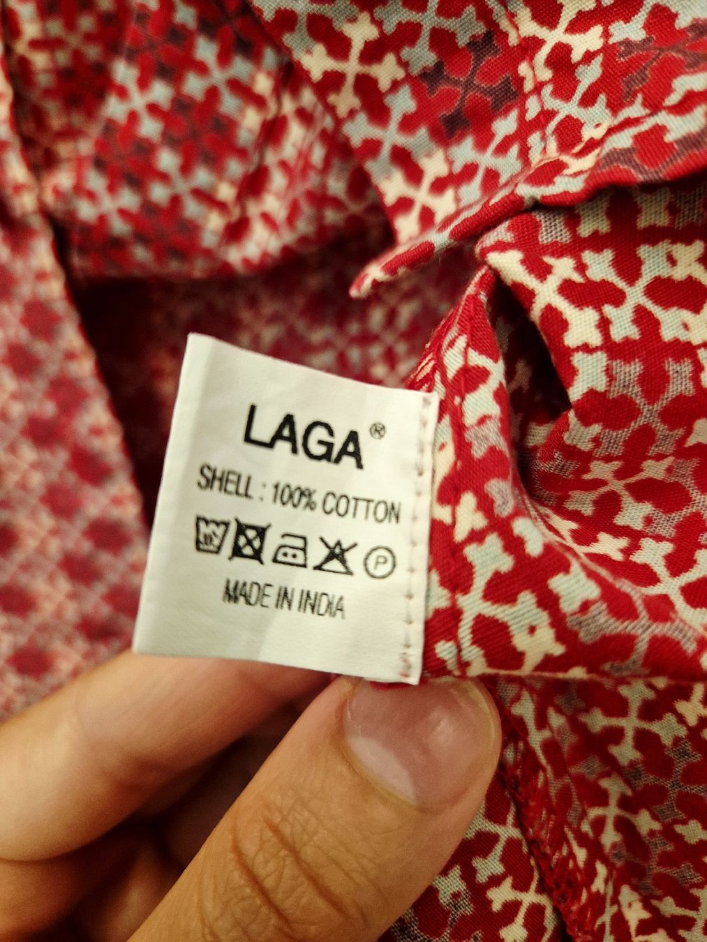 Camicette: LAGA Red Patterned Button-Up Shirt - Size S – Nuovo (secondo la descrizione) da Altendorf venduto da UpcyclingByElena 4