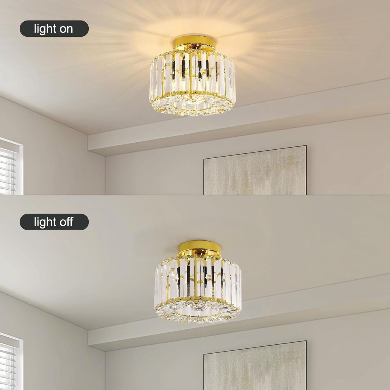 Lampadari & plafoniere: Deckenlampe Deckenleuchte Kristall Golden Wohnzimmerlampe – Nuovo e nell'imballaggio originale da Wittenbach venduto da VELARO 4