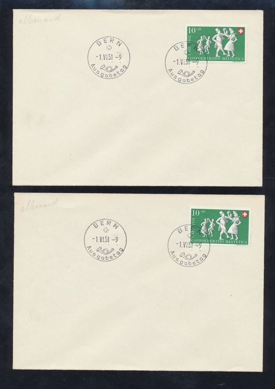 Tutti i francobolli: 1951 FDC Pro Patria 5 Einzelbelege D/I – Usato da Schnottwil venduto da Chasarmar 2