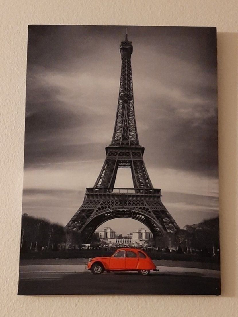 Poster & Bilder: Citroen Oldtimer 2CV & Paris Eiffelturm LED Kunstbild – Neu und originalverpackt aus Kilchberg ZH von ruedi34