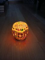Windlicht Glas Teelichthalter, Vintage Look,Top Zustand