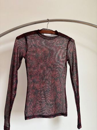 Top transparent rouge et noir - Kookai