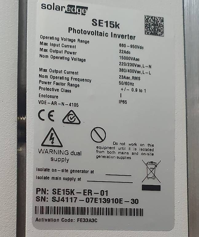Inverter: Solar Wechselrichter Solaredge  SE15K – Usato da Uznach venduto da samrt8730 1
