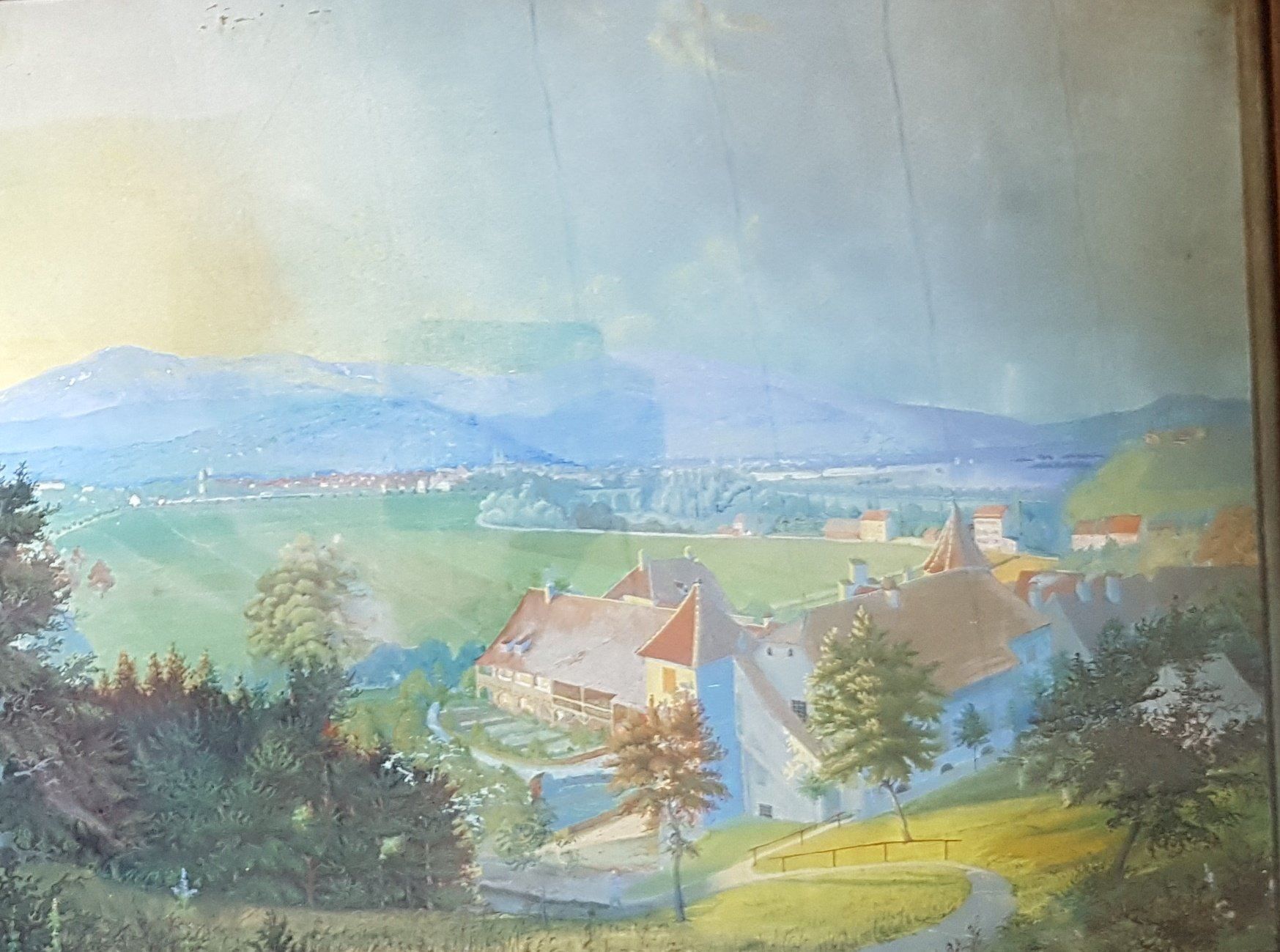 Dipinti: belle gouache paysage 19 ème s. – Usato da Lausanne venduto da leneko 1