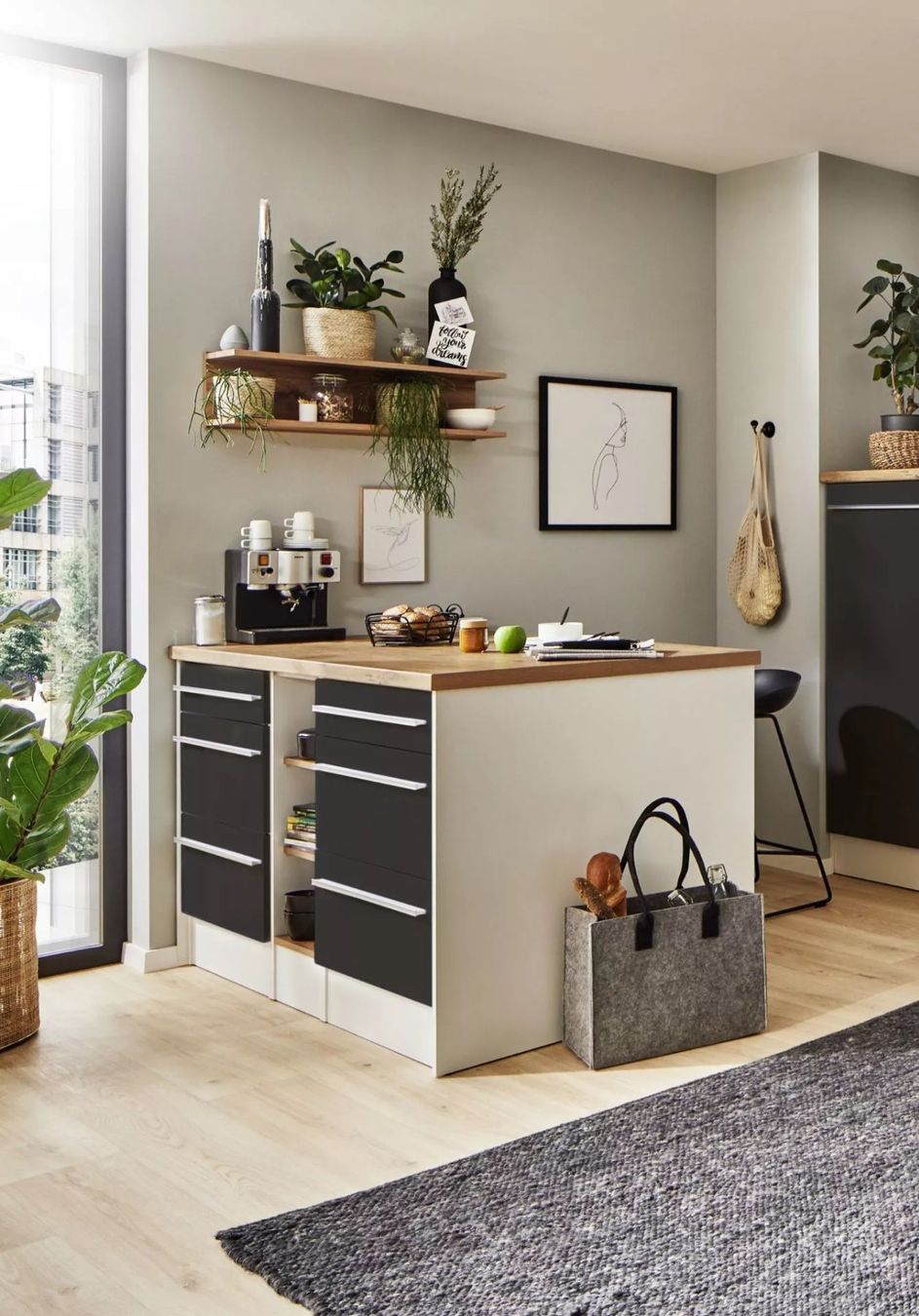 Cucine complete: 922 - Kücheninsel Gabriel 150cm mit Hängeregal Grau – Nuovo e nell'imballaggio originale da Wallenwil venduto da toesstalvertrieb