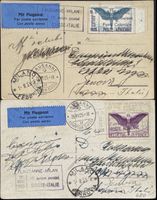 Schweiz Flugpost Lausanne Mailand 1925 2 Karten